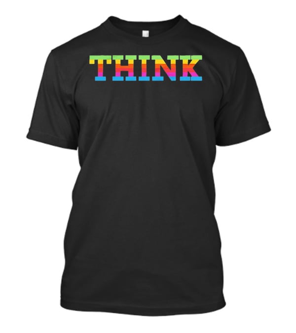 Think Apple's Rainbow Multicolored Lettering T-Shirt