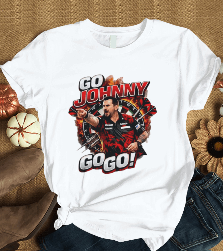 Go Johnny Go Go Jonny Clayton Darts Player Action T-Shirt