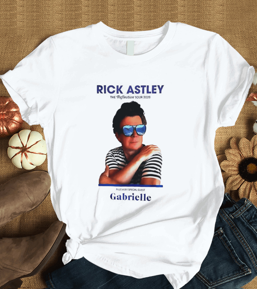 Rick Astley Tour 2026 Reflection Cool Shades Stripes T-Shirt