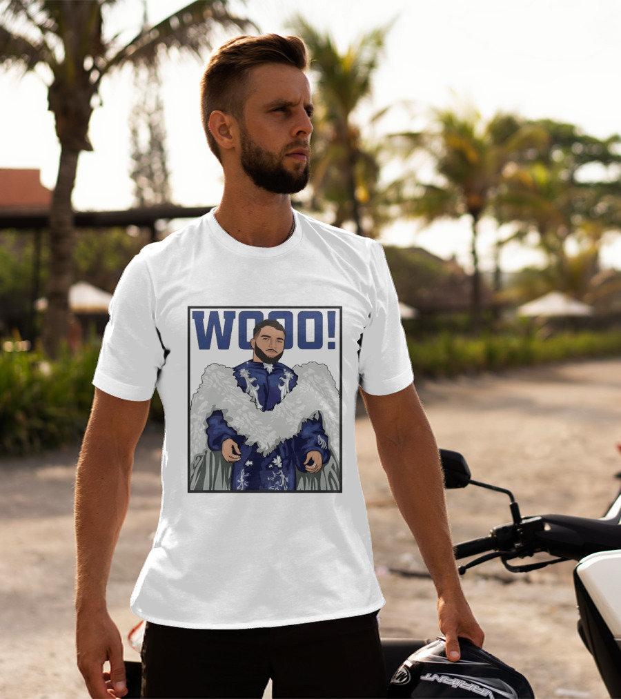 Wooo Skatt Flair New York Giants Iconic Blue Robe T-Shirt
