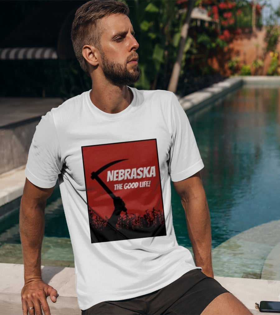Nebraska The Good Life Hand With Sickle And Crop T-Shirt