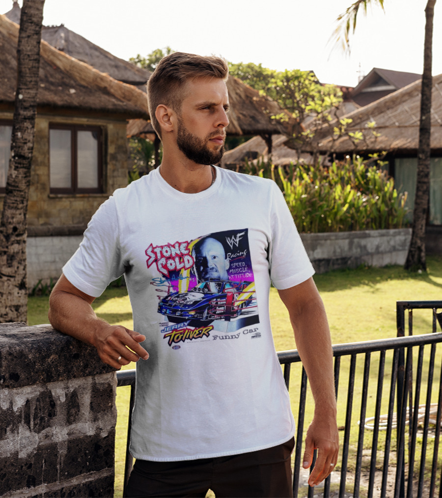 Stone Cold Steve Austin WWF Racing Jerry Toliver Speed Muscle Attitude T-Shirt