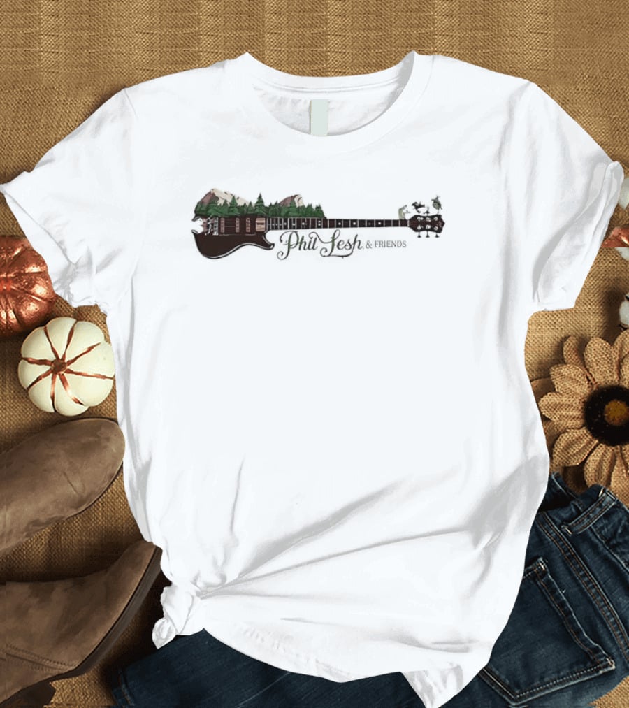 Phil Lesh And Friends Mountain Bass Guitar Scenic Landscape T-Shirt