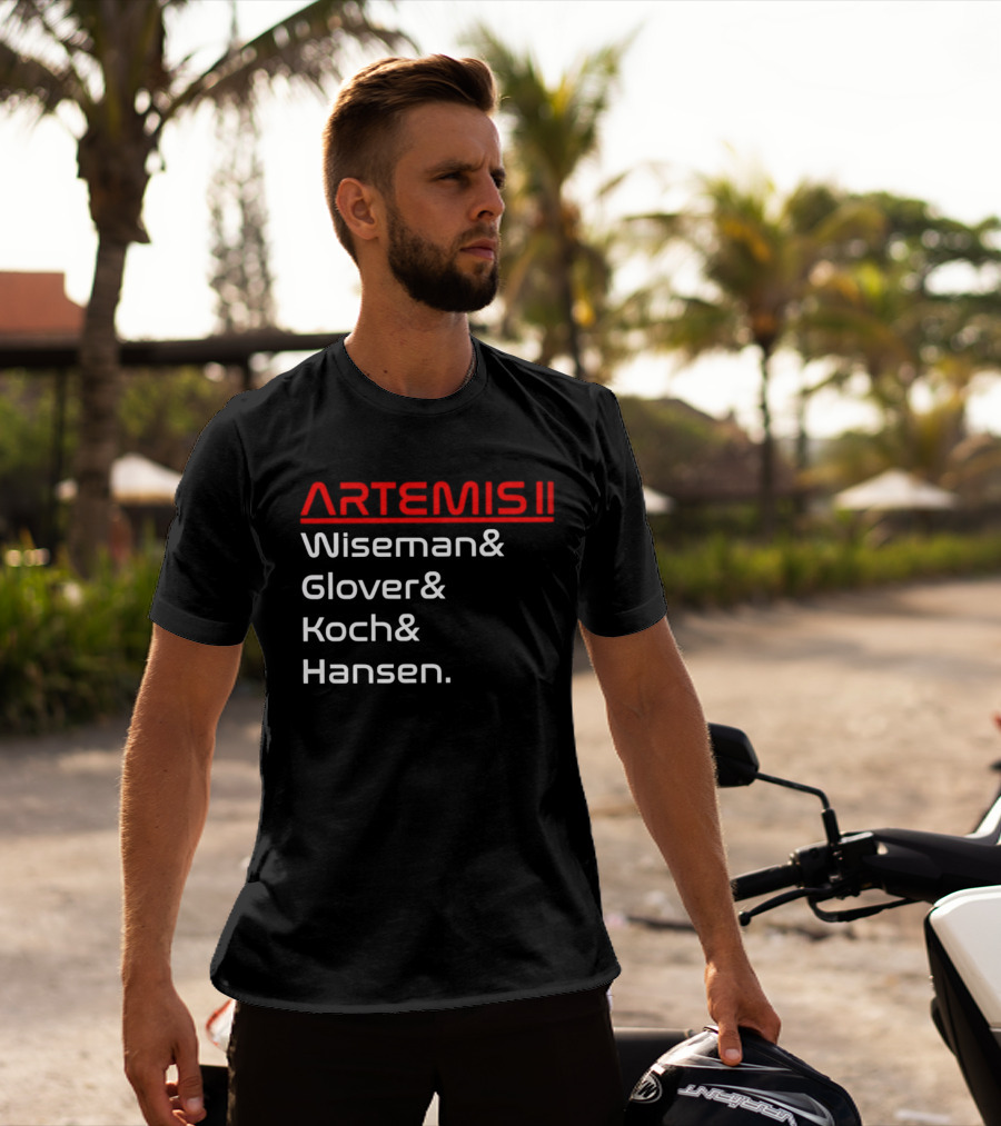 Artemis II Wiseman Glover Koch Hansen Crew Names T-Shirt