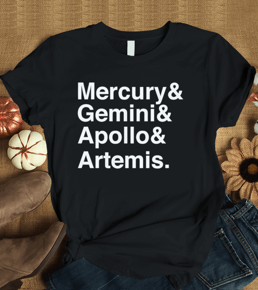 Mercury Gemini Apollo Artemis NASA Moon Missions T-Shirt