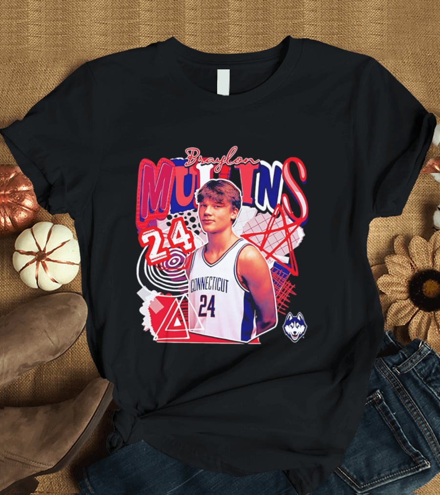 Braylon Mullins Connecticut Basketball 24 NCAA Collage Comfort T-Shirt