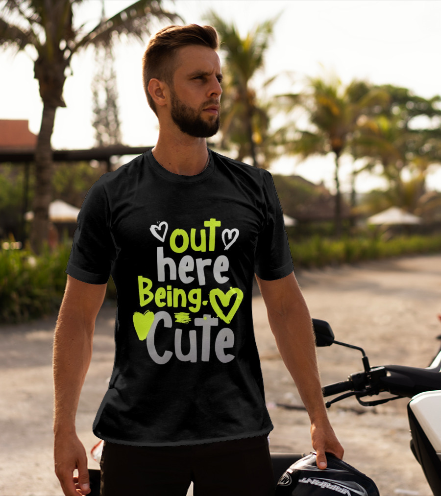 Out Here Being Cute With Heart And Love Illustrations T-Shirt