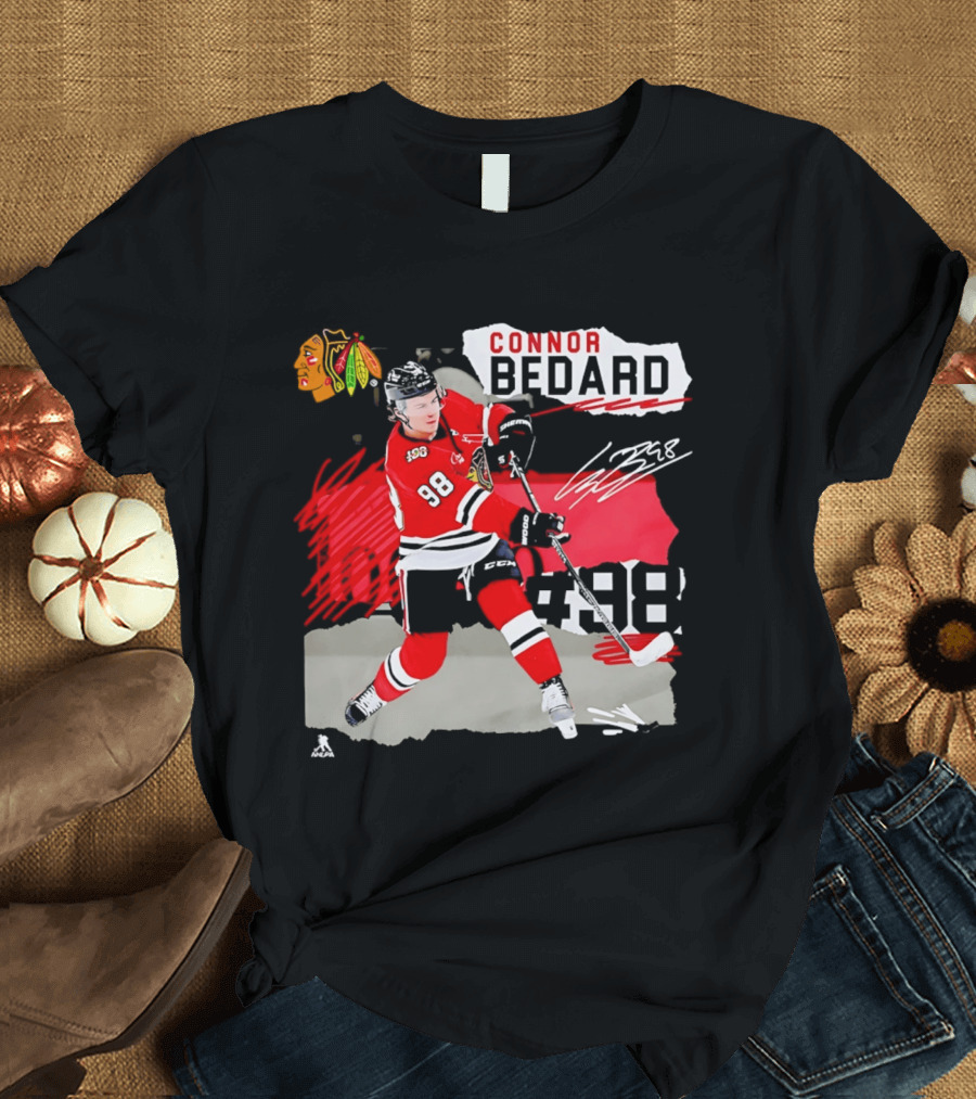 Chicago Blackhawks Connor Bedard 98 Fresh Ice Hockey Dynamic T-Shirt