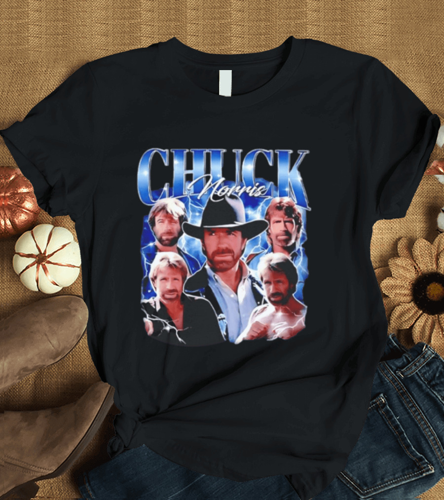 Chuck Norris 1940 2026 Collage Of Iconic Action Hero T-Shirt