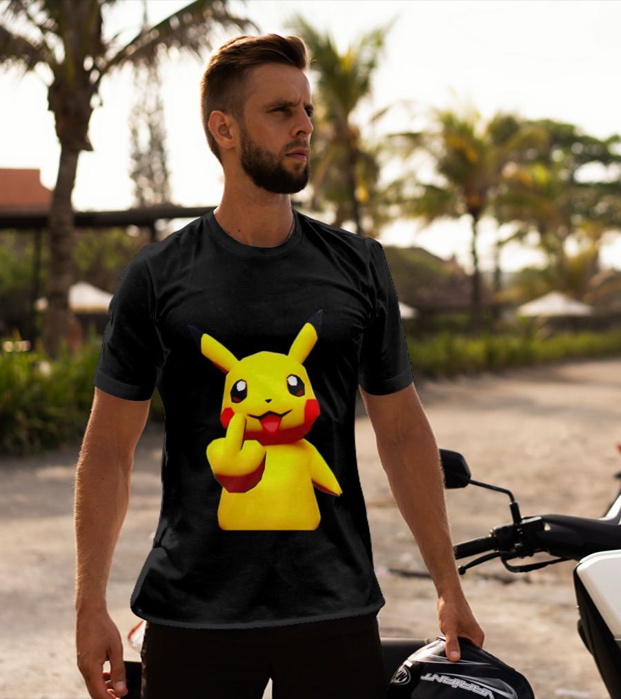 Pikachu Pokémon Middle Finger Gesture T-Shirt
