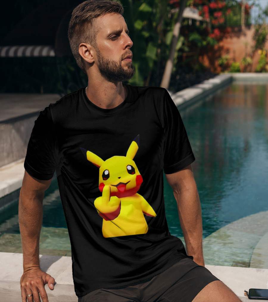 Pikachu Pokémon Middle Finger Gesture T-Shirt