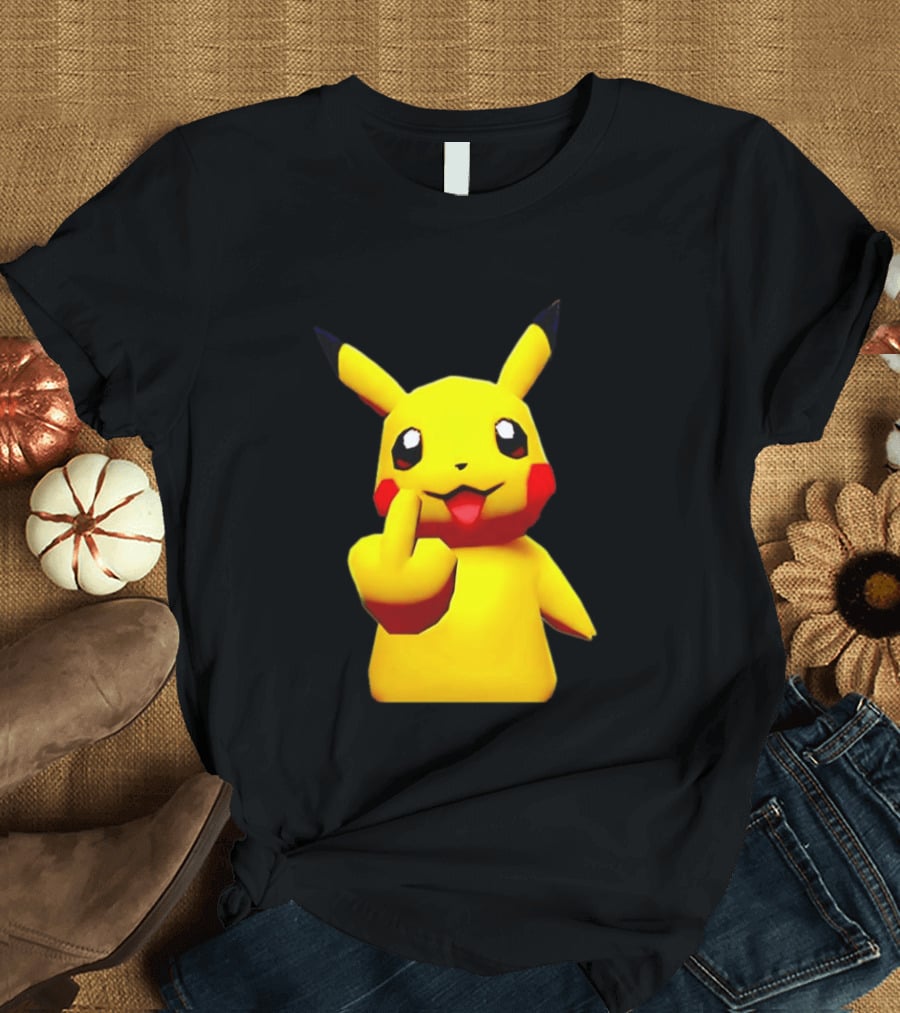 Pikachu Pokémon Middle Finger Gesture T-Shirt