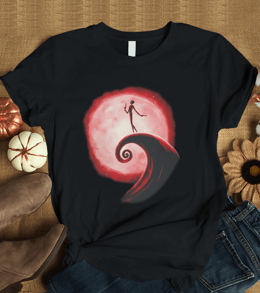 Daredevil The Nightmare Before Christmas Crossover Red Moon Scene T-Shirt