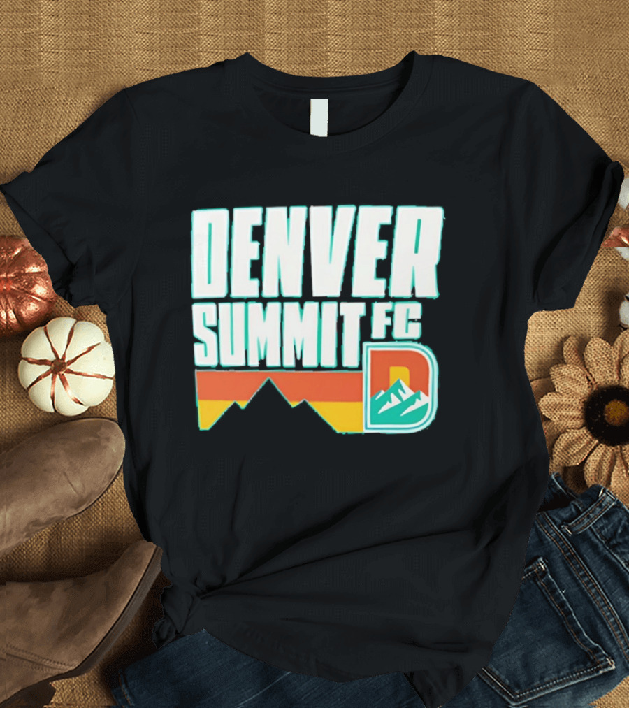 Denver Summit FC Mountains D Emblem Olive Wordmark T-Shirt