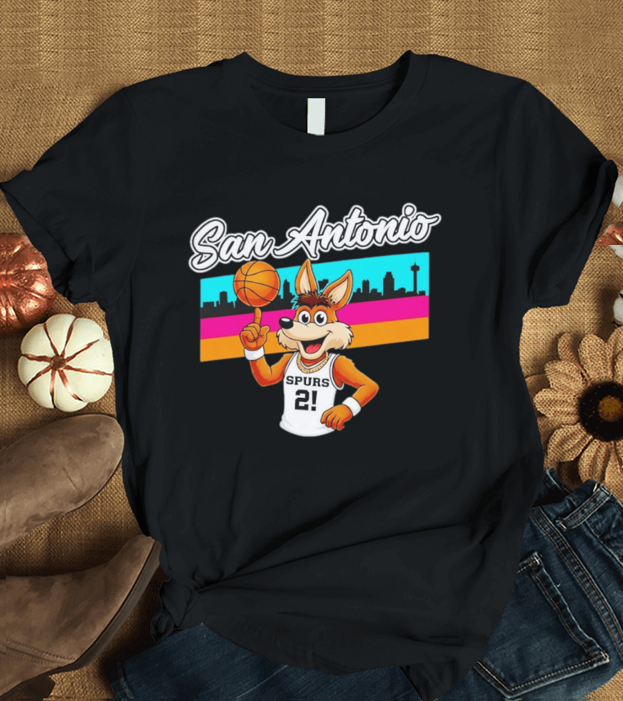San Antonio Coyote Spurs Basketball Skyline 21 T-Shirt
