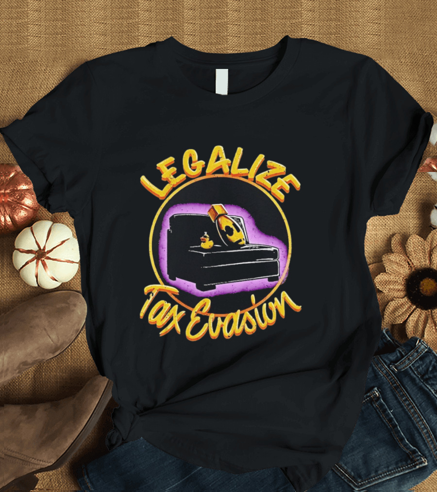 Legalize Tax Evasion The Fat Electrician Couch Potato Rubber Duck T-Shirt