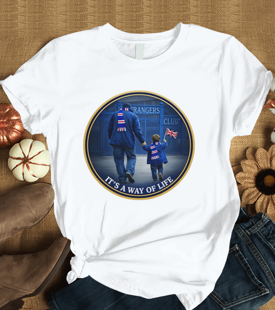 Rangers FC It's A Way Of Life Union Jack Flag Fans T-Shirt