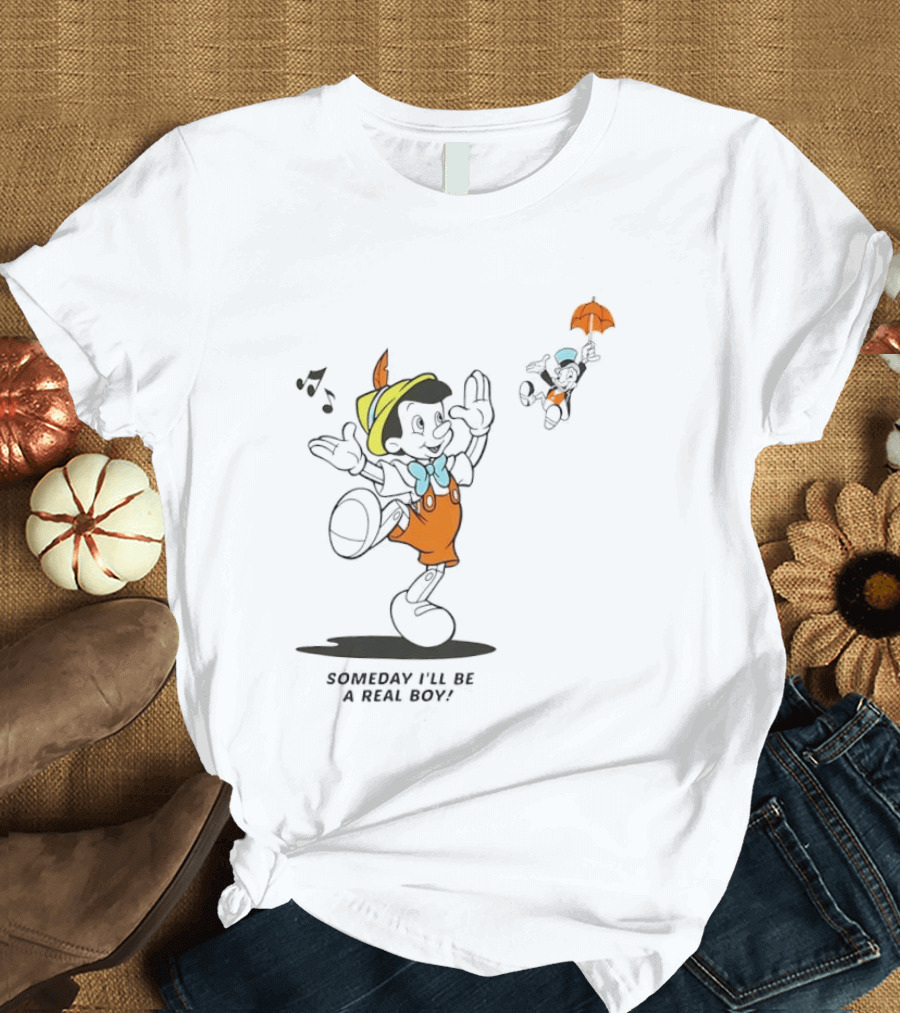 Disney Someday I'll Be A Real Boy Mickey Mouse Pinocchio T-Shirt