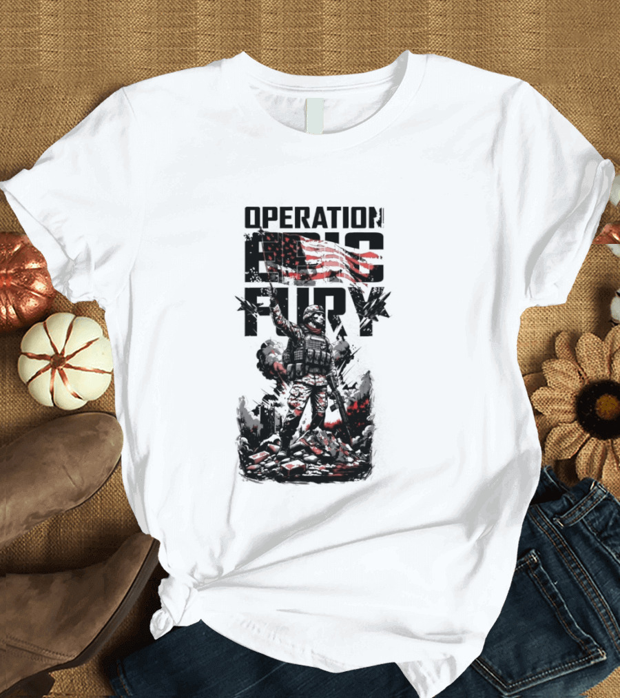 Operation Epic Fury American Flag Soldier 2.0 T-Shirt