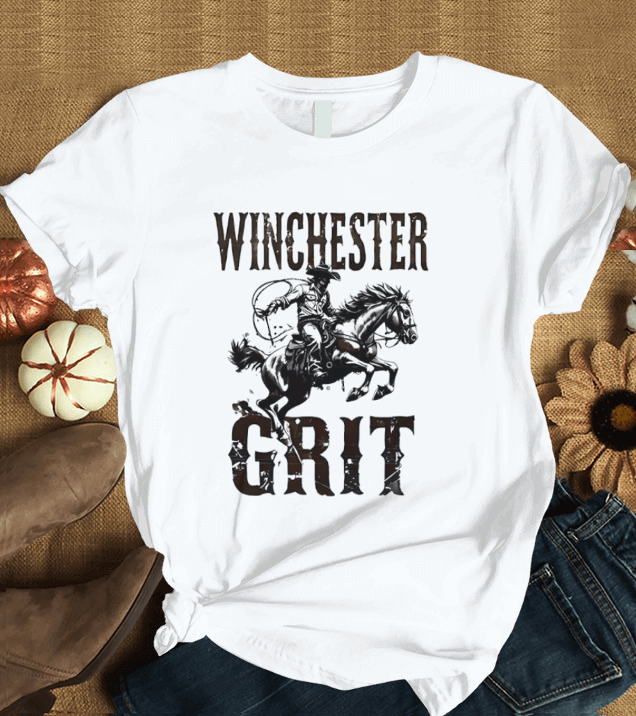 Winchester Grit Cowboys Horses Western Rider T-Shirt