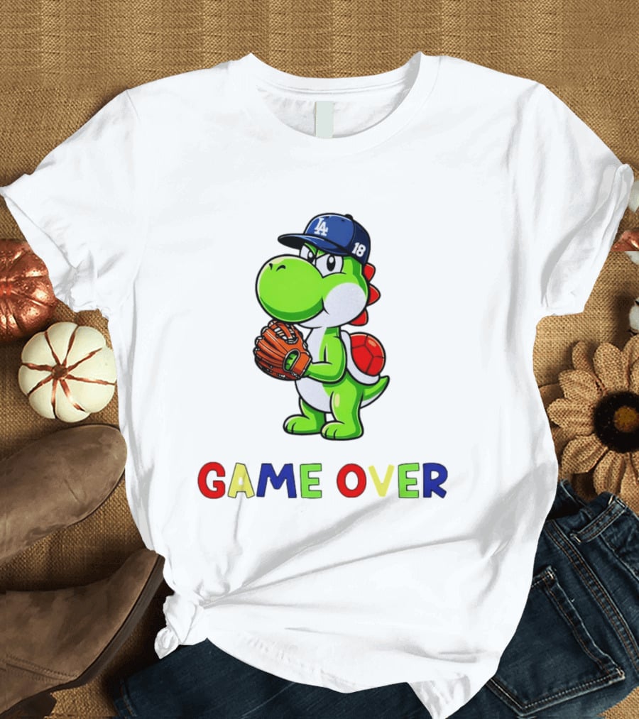 Yoshinobu Yoshi Super Mario LA Dodgers Baseball Game Over T-Shirt