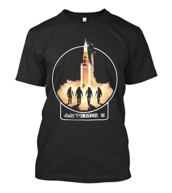 Artemis II Astronauts And Rocket Launch Moon Mission T-Shirt