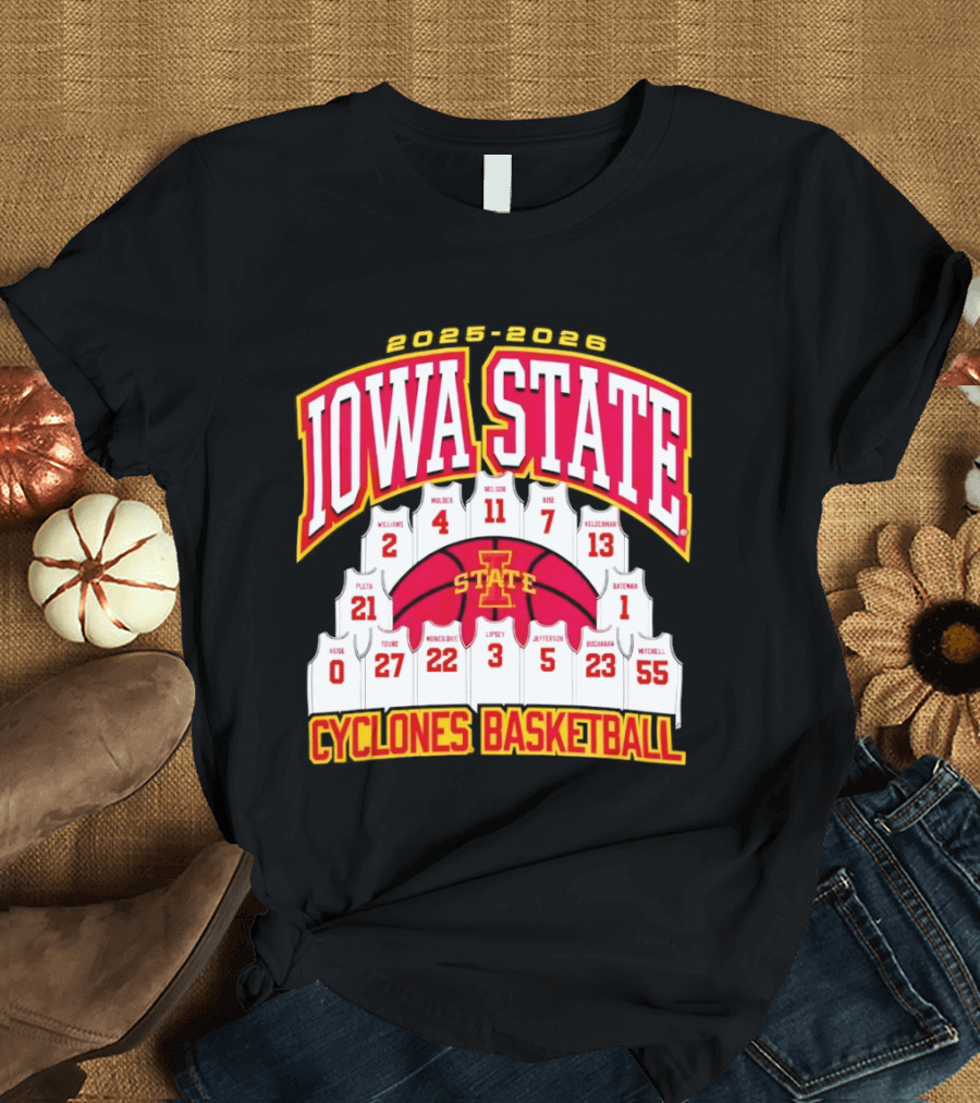 2023 2024 Iowa State Cyclones Basketball Team Roster Jersey T-Shirt