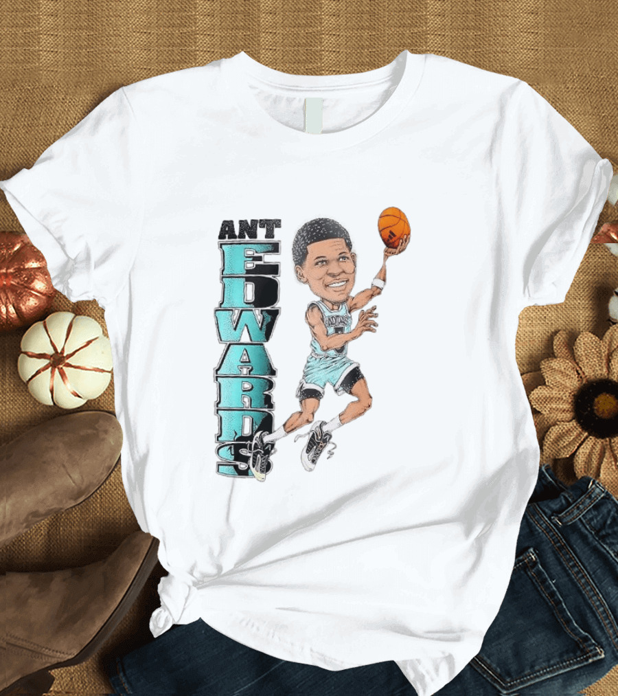 Anthony Edwards Cartoon Dunk Ant Edwards Basketball T-Shirt