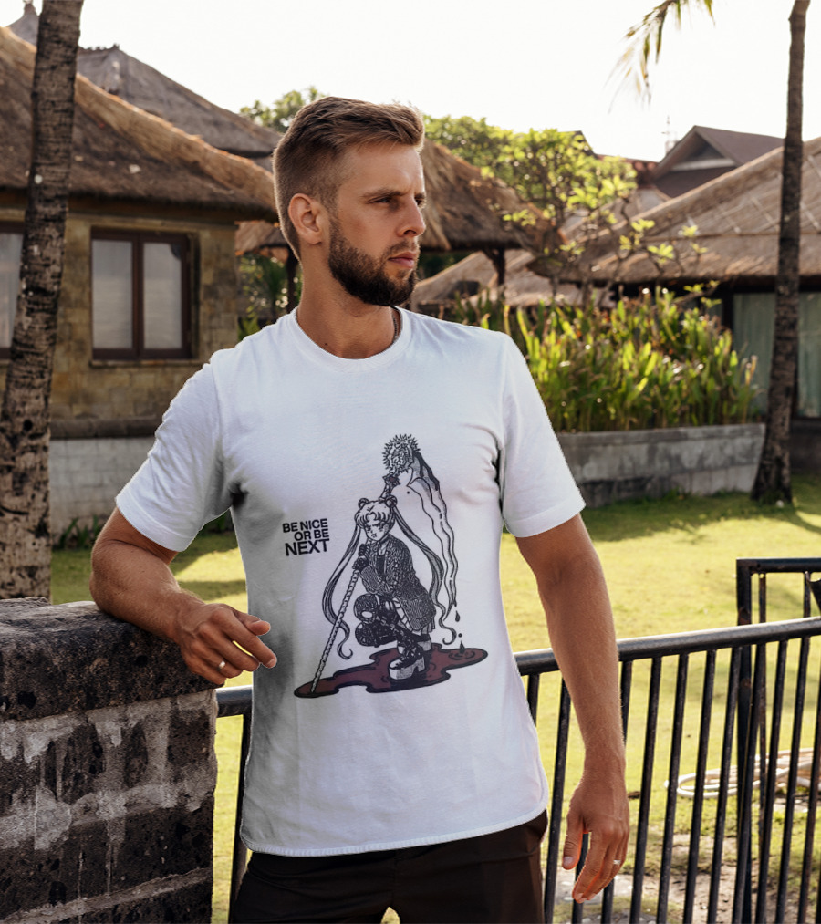 Sailor Moon Be Nice Or Be Next Dark Silhouette And Blood Pool T-Shirt