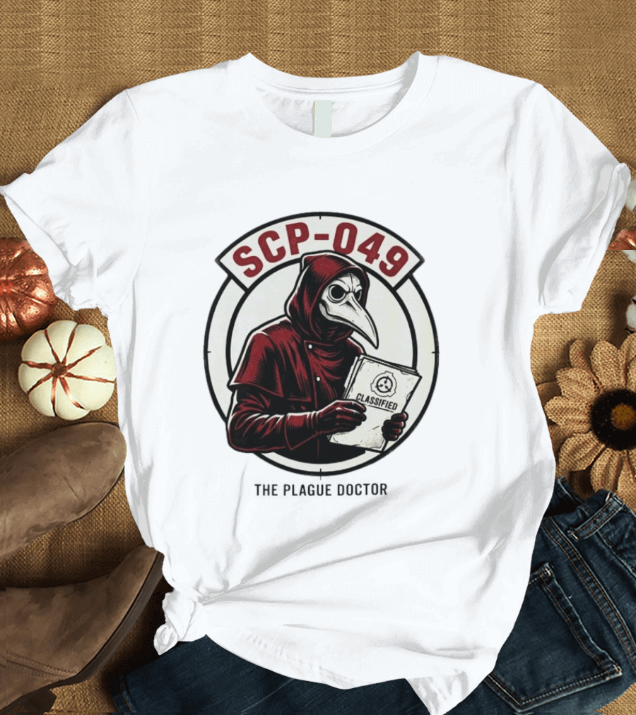 SCP 049 The Plague Doctor Classified Document Circle T-Shirt