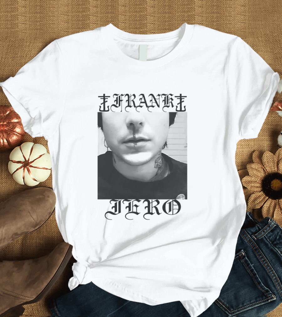 Frank Iero Nose Bleed Portrait Dark Gothic T-Shirt