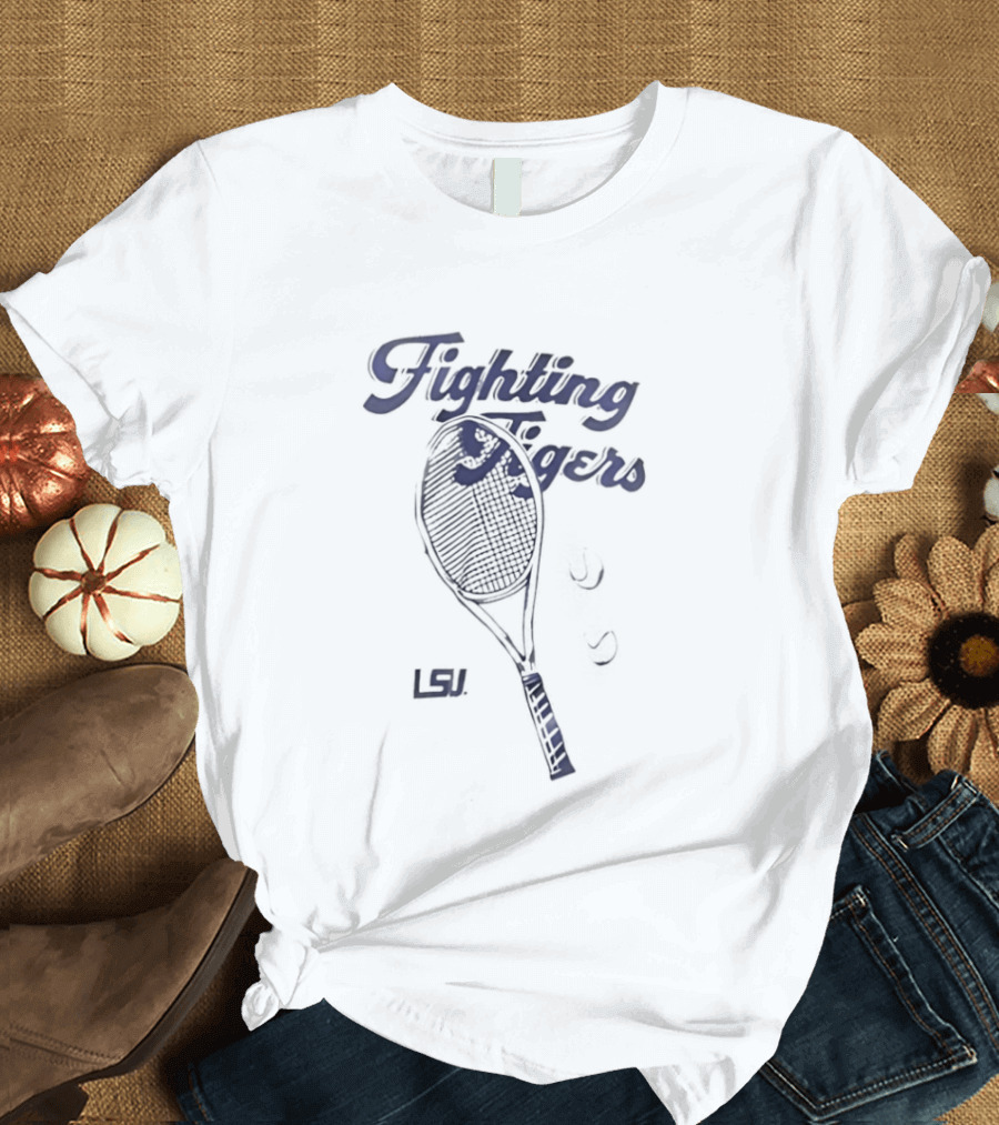 LSU Fighting Tigers Tennis Racket Team Spirit T-Shirt