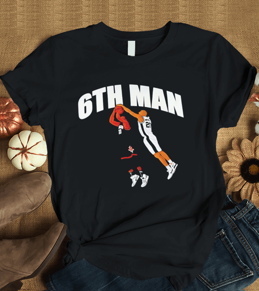 6th Man Harden Ginobili Basketball Dunk T-Shirt
