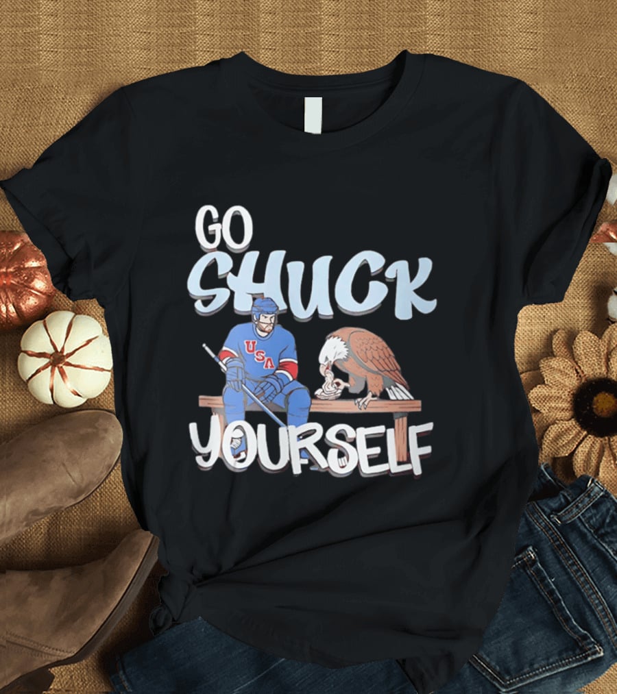 Go Shuck Yourself USA Hockey Team Eagle T-Shirt