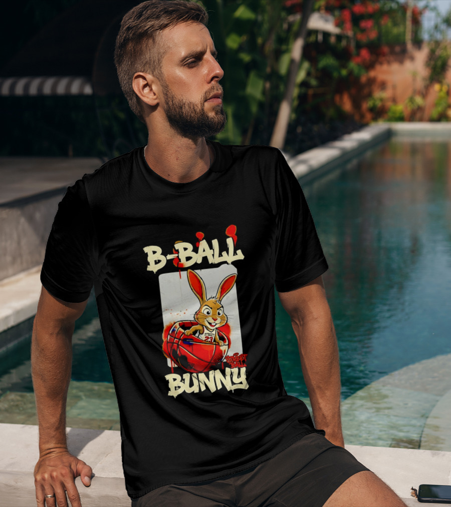 B Ball Bunny 23 Blood Streets Basketball T-Shirt