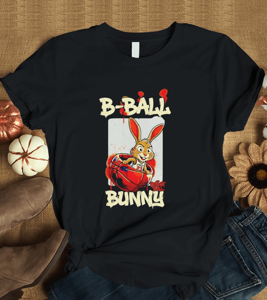 B Ball Bunny 23 Blood Streets Basketball T-Shirt