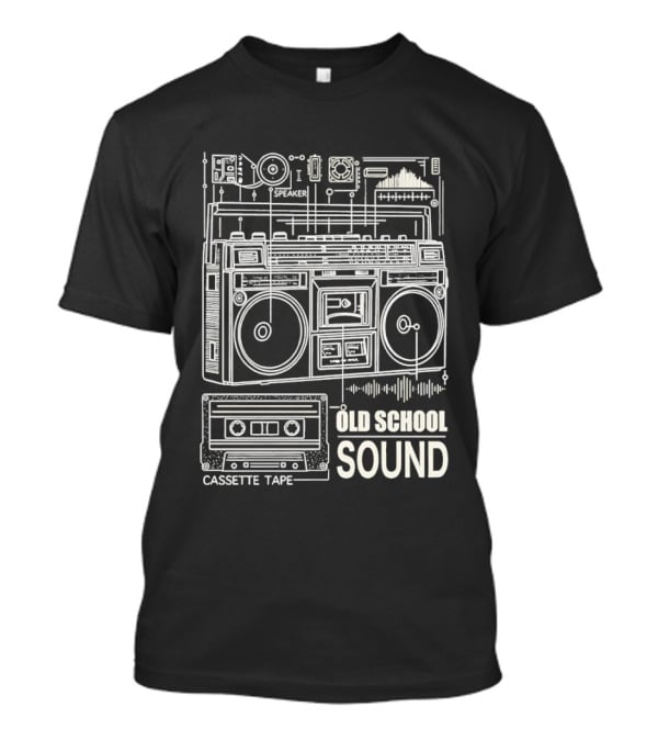 Old School Boombox Cassette Tape Speaker Sound T-Shirt
