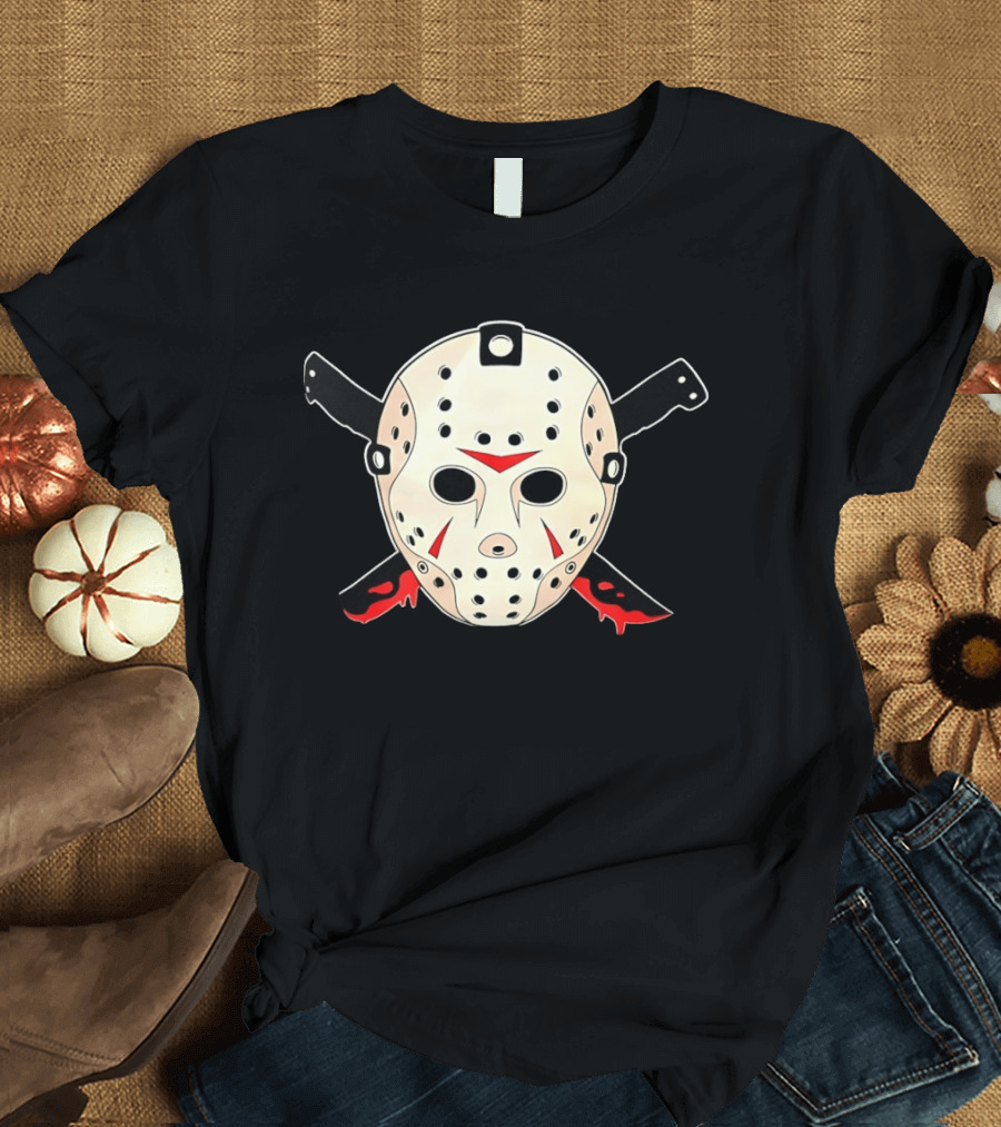 Jason Voorhees Mask Machete Horror Friday The 13th T-Shirt
