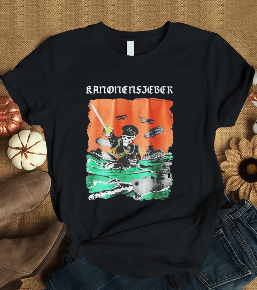 Kanonenfieber Soldatenschicksale 2026 Tour Naval Warfare Skeleton Captain Swords And Battleships T-Shirt