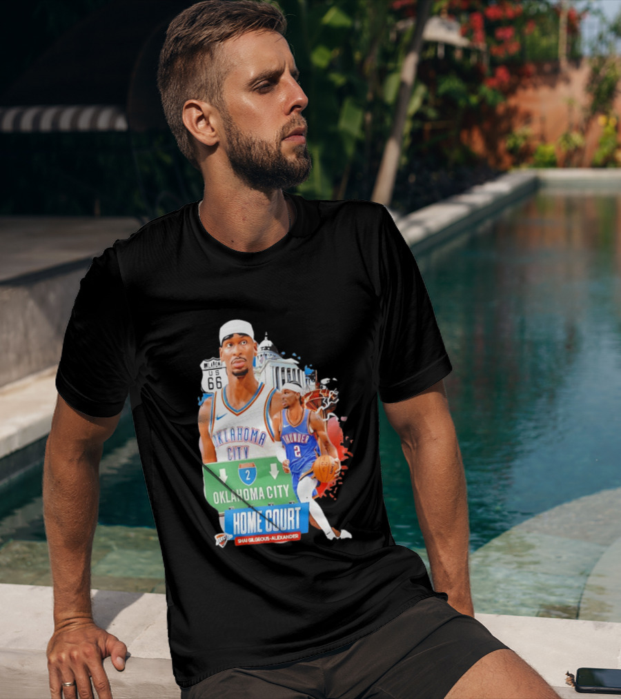 Oklahoma City Thunder Home Court Shai Gilgeous Alexander Route 66 T-Shirt