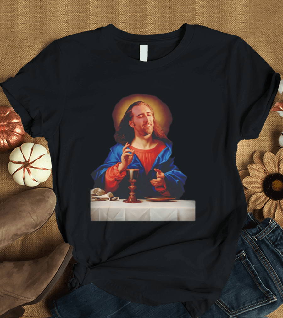 Nic Cage Jesus Iconic Meme Mashup T-Shirt