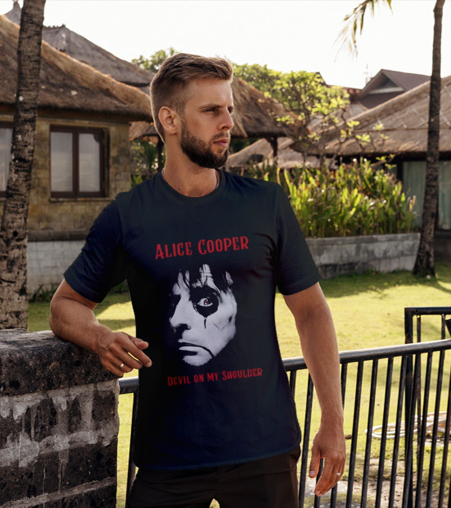 Alice Cooper Devil On My Shoulder Halloween Horror Music T-Shirt