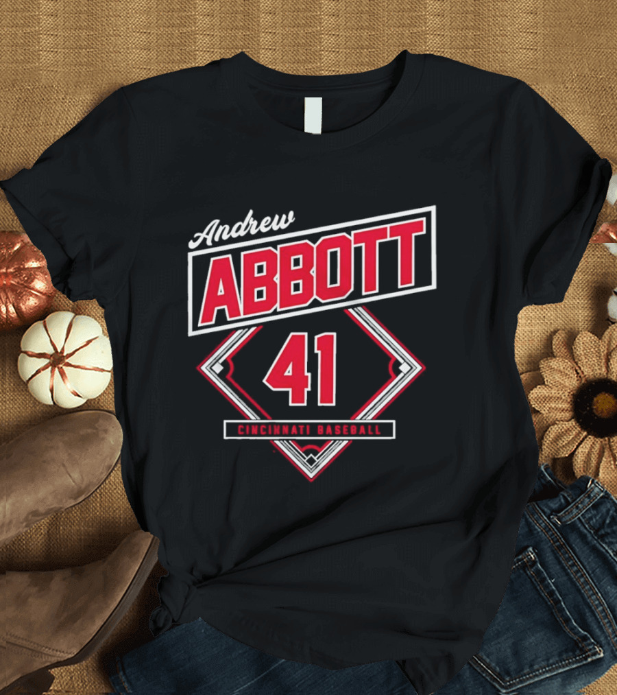 Andrew Abbott 41 Cincinnati Reds Baseball T-Shirt
