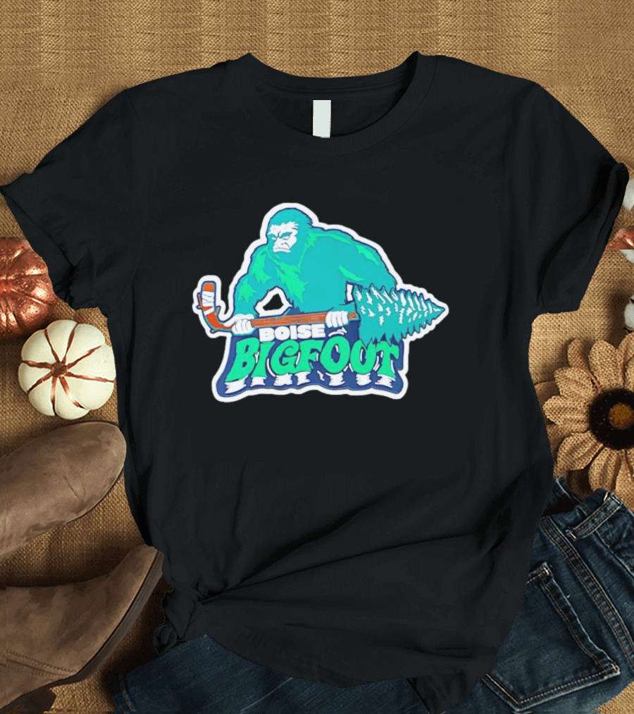 Boise Bigfoot Ice Hockey Team Sasquatch Hockey Stick T-Shirt
