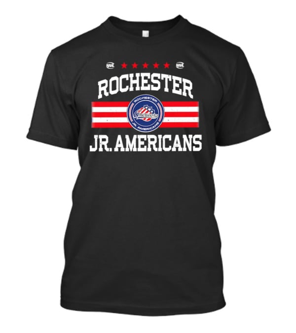 Rochester Jr. Americans NAHL Hockey Team Red White Blue Stars T-Shirt