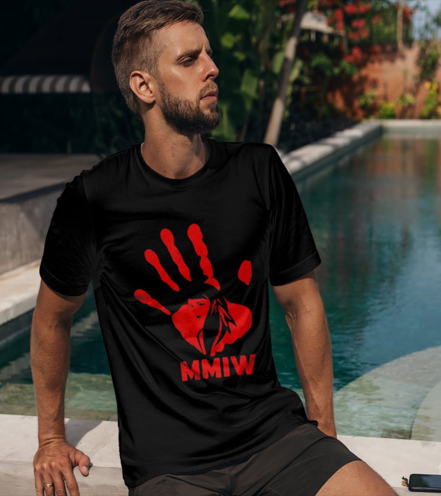 MMIW Red Handprint Symbol For Missing Murdered Indigenous Women Awareness T-Shirt