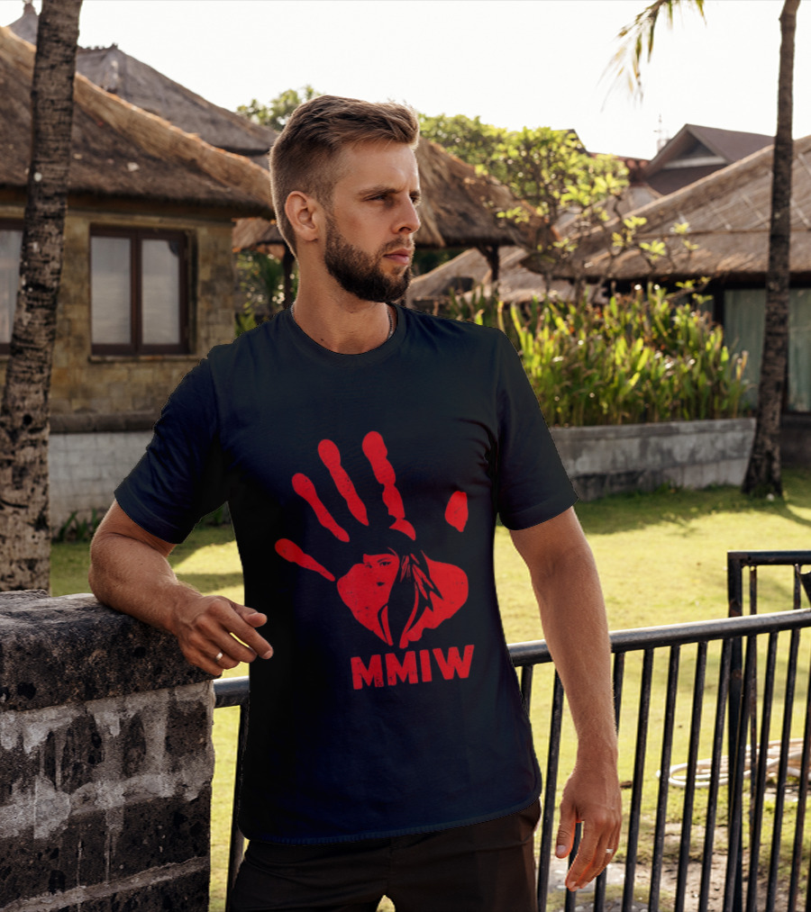 MMIW Red Handprint Symbol For Missing Murdered Indigenous Women Awareness T-Shirt