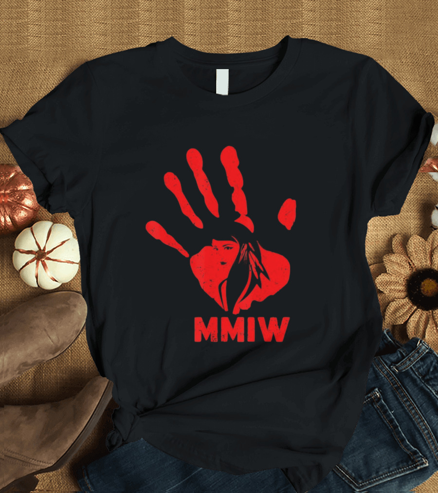 MMIW Red Handprint Symbol For Missing Murdered Indigenous Women Awareness T-Shirt