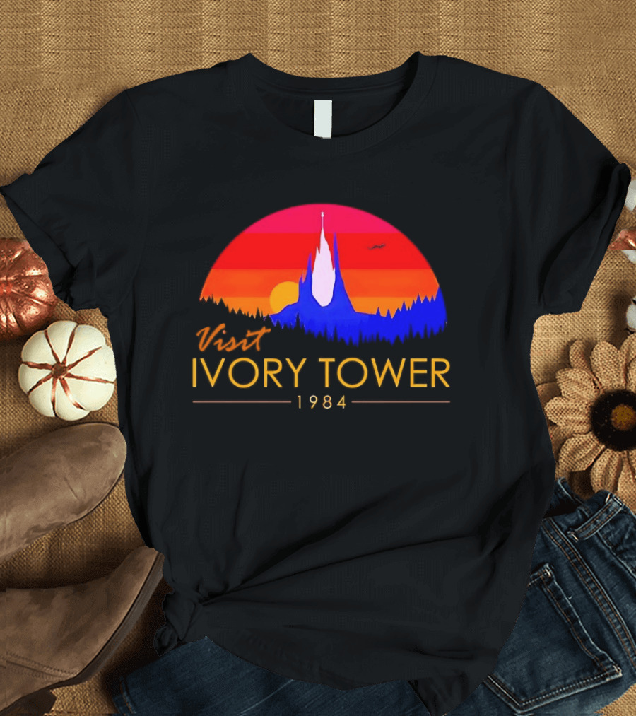 Visit Ivory Tower 1984 Sunset Silhouette The Neverending Story T-Shirt