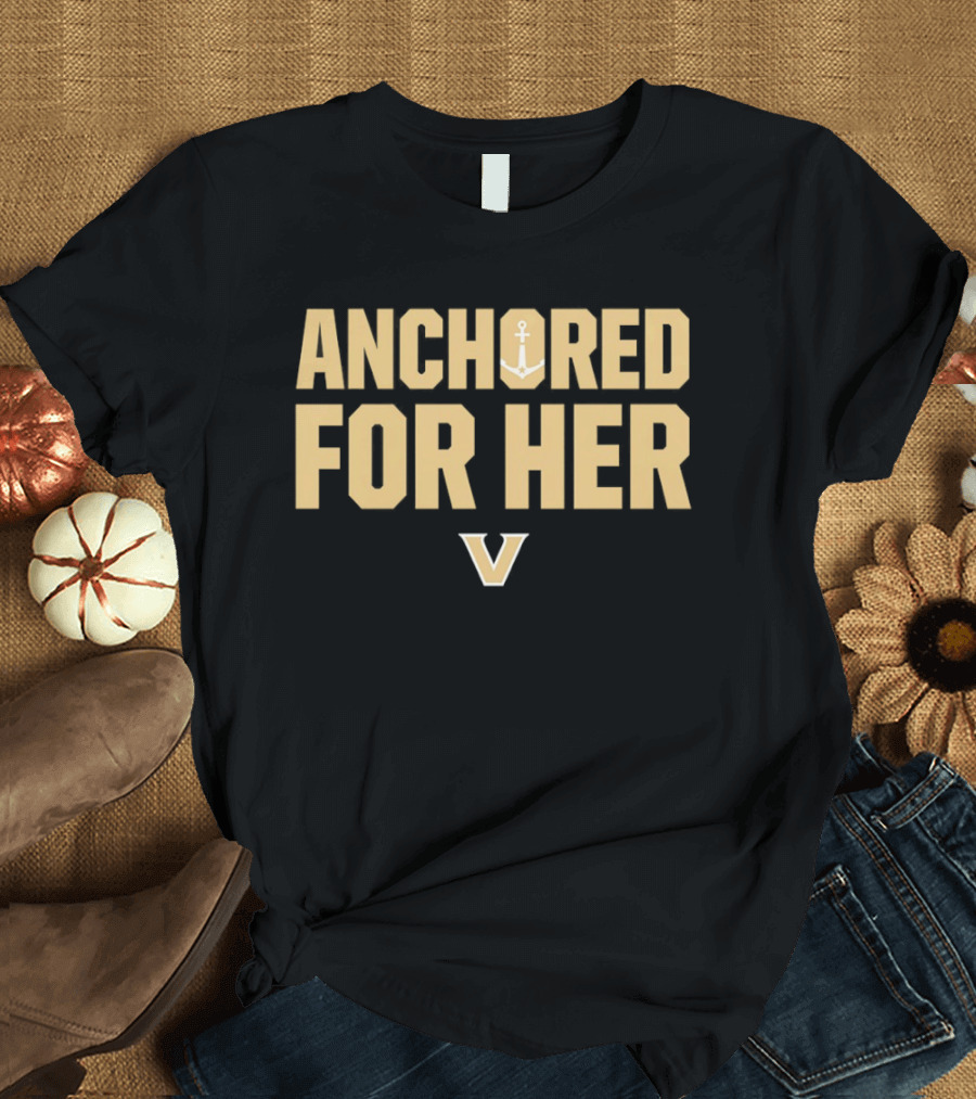 Vanderbilt Commodores Anchored For Her V T-Shirt